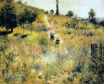 chemin à travers les hautes herbes paysage Pierre Auguste Renoir Peinture à l'huile